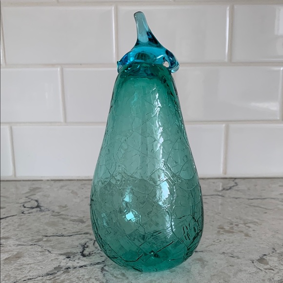 Other - Vintage Blown Crackle Glass Pear